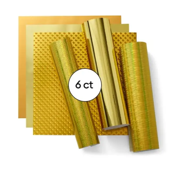 Cricut&reg; Permanent Holographic Vinyl, Gold Sampler {1}
