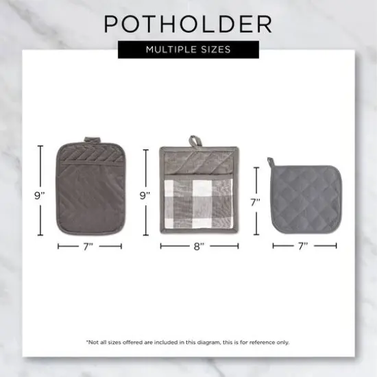 DII&reg; Buffalo Check Potholders, 2ct. Tango Red/White {4}