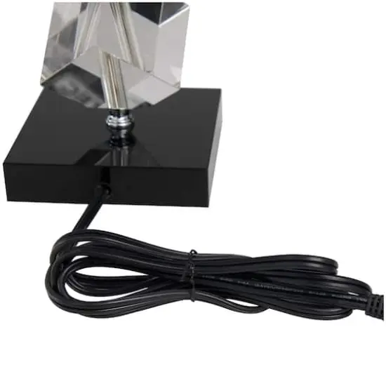Clear & Black Crystal Geometric Diamond Inspired Table Lamp {4}