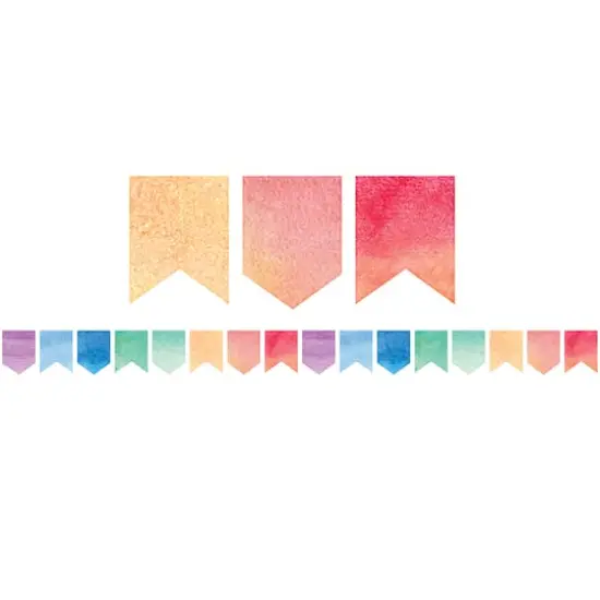 Teacher Created Resources Die-Cut Watercolor Pennants Border Trim, 210ft. {3}
