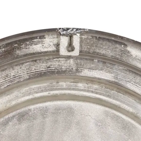 24" Aluminum Coastal Wall Clock Silver {7}