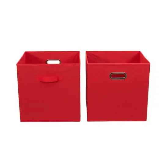 2 Pack Household Essentials 13" Fabric Storage Bins Red {1}