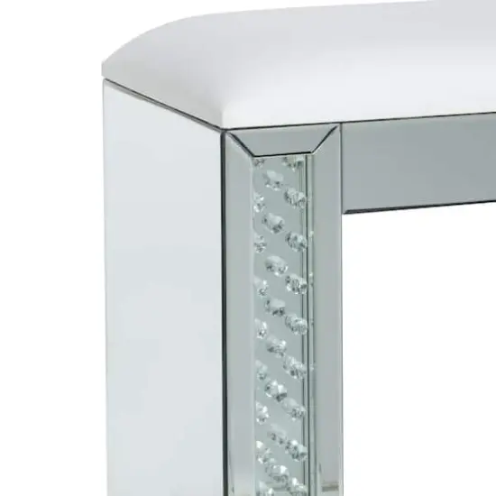 21" Silver Wood Glam Stool {5}