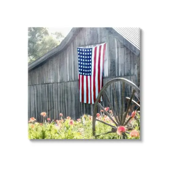 Stupell Industries Americana Barn Floral Farmland Canvas Wall Art {1}