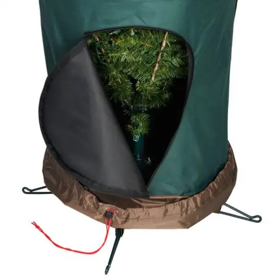 9ft. Green Upright Protective Christmas Tree Storage Bag {7}