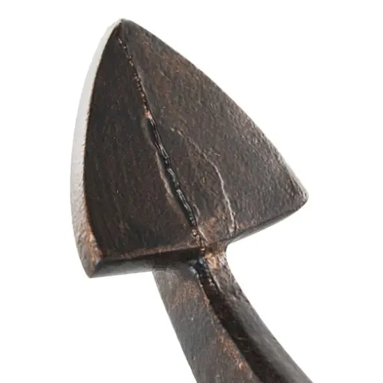 Weathered Copper Aluminum Anchor Sculpture with Hanging Hooks Set {4}