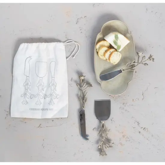 Hello Honey&reg; Stainless Steel & Brass Cheese Knives, 3ct. {4}