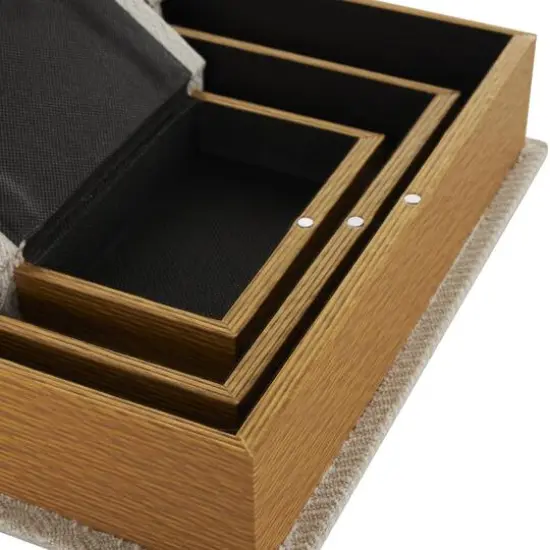 Cream Fabric Storage Book Box Set {5}