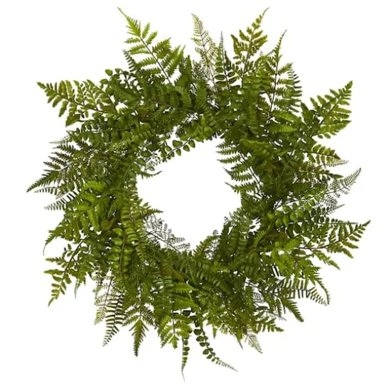 24&rdquo; Mixed Fern Wreath {1}