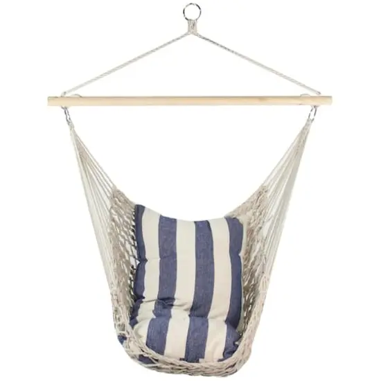 35.25" x 46" Cotton Netting Hammock Chair with Wooden Bar {1}