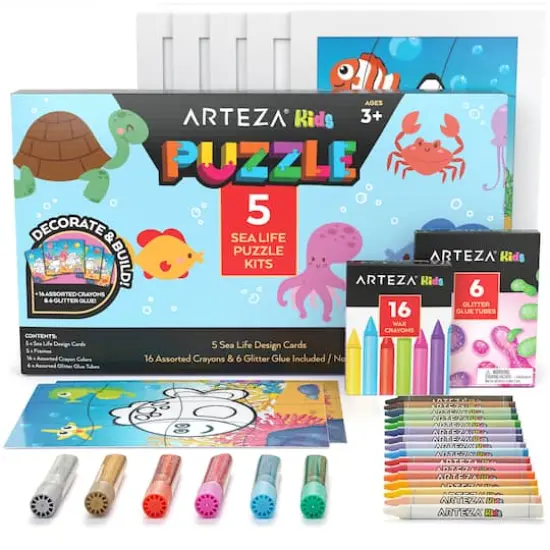 Arteza&reg; Kids Sea Life Jigsaw Puzzle Set, 32 pcs {1}