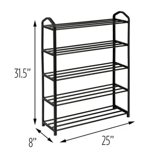 Honey Can Do Black 5-Tier Metal Shoe Rack {7}