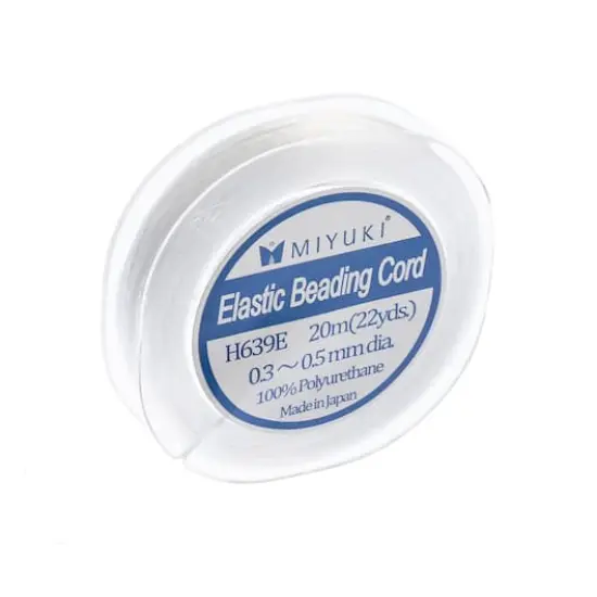 Miyuki&reg; 0.4mm White Elastic Beading Cord, 22yd. {1}