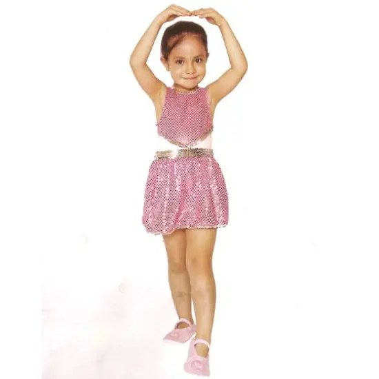 Large Pink & Silver Ballerina Girl's Costume {3}