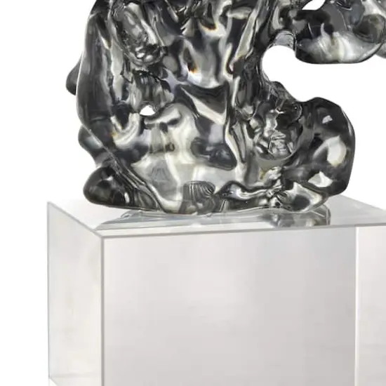 10" Clear Freeform Glass Sculpture {5}