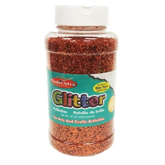 Charles Leonard Creative Arts&trade; 16oz. Glitter, 3ct. Orange {4}