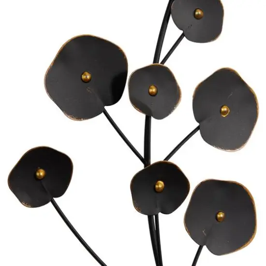 42" Black Metal Farmhouse Floral Wall D&eacute;cor Set {4}