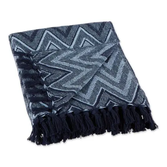 DII&reg; Zig-Zag Chevron Throw Nautical Blue {2}