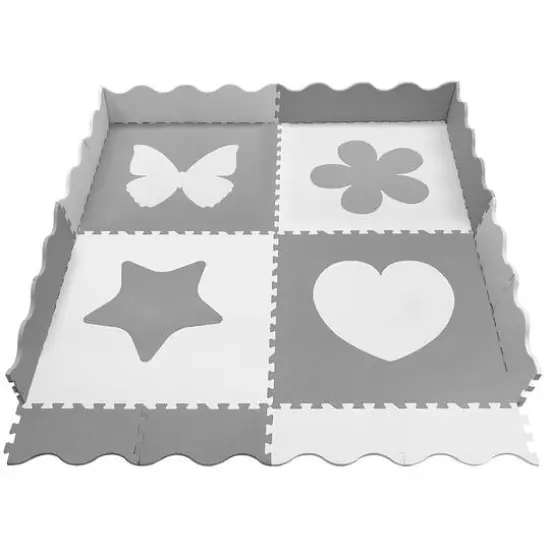 Sorbus 24" Gray & White Interlocking Baby Play Mat {1}