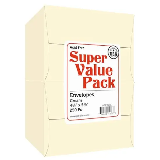 PA Paper&trade; Accents Super Value Pack Envelopes, 4.25" x 5.5" Cream {1}