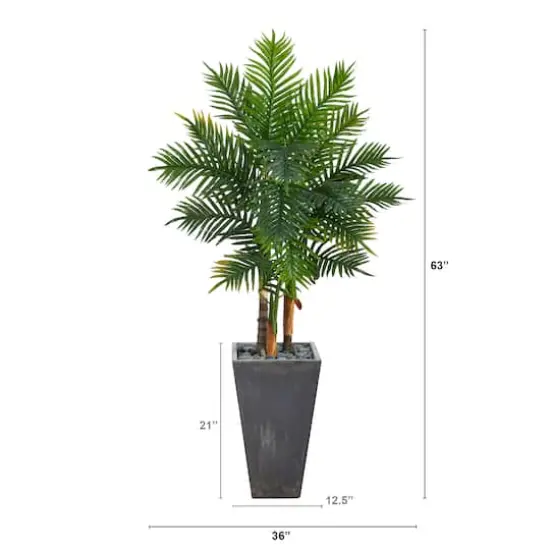 5.5ft. Real Touch Areca Palm Tree in Cement Planter {3}
