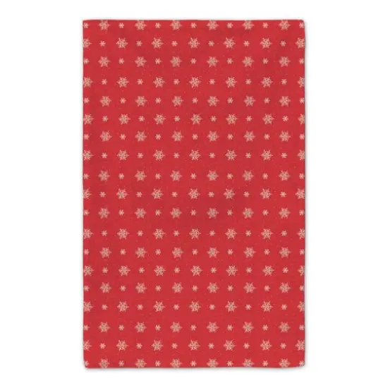 Red Snowflake Pattern Tea Towel Set {6}