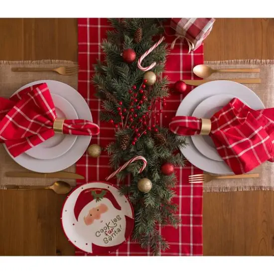 DII&reg; 72" Holly Berry Plaid Table Runner {8}