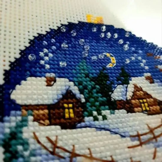 MP Studia Winter Landscape Plastic Canvas Counted Cross Stitch Kit {7}