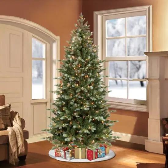 6.5ft. Pre-Lit Slim Colorado Blue Spruce Artificial Christmas Tree, Clear Lights {4}