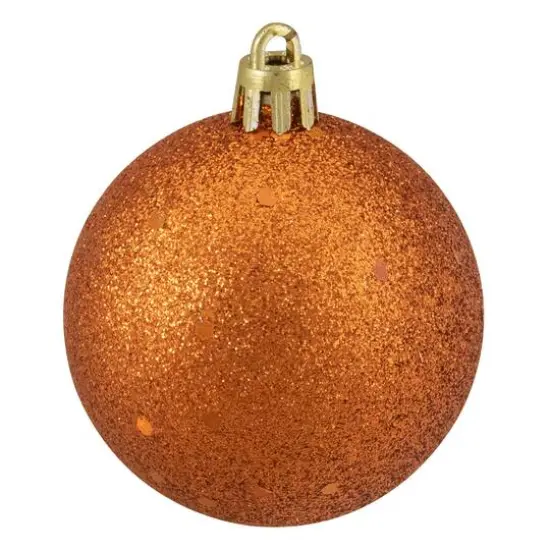 24ct. 2.5" Orange 4-Finish Shatterproof Christmas Ball Ornaments {6}