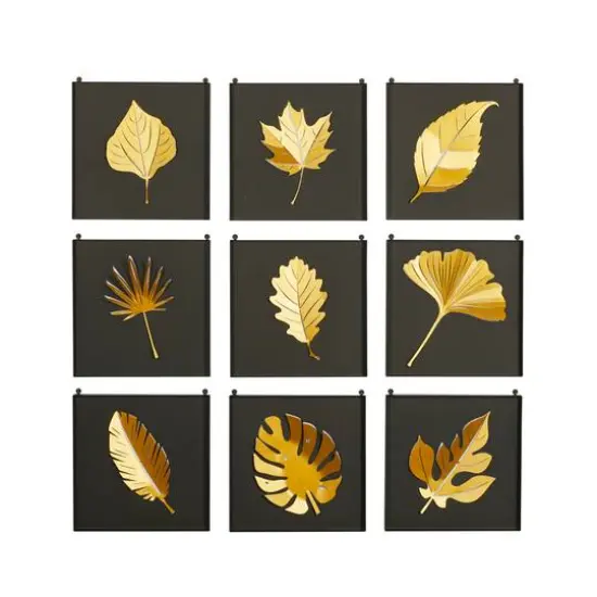 12.5" Gold Metal Contemporary Wall D&eacute;cor Set {1}