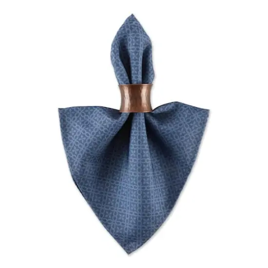 DII&reg; Oversized Tonal Lattice Print Outdoor Linen Dinner Napkins, 6ct. French Blue {4}