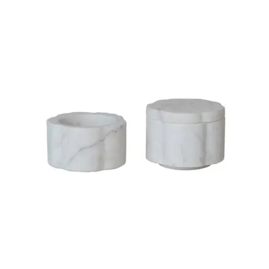 Hello Honey Elegant White Marble Pinch Pot with Lid {6}