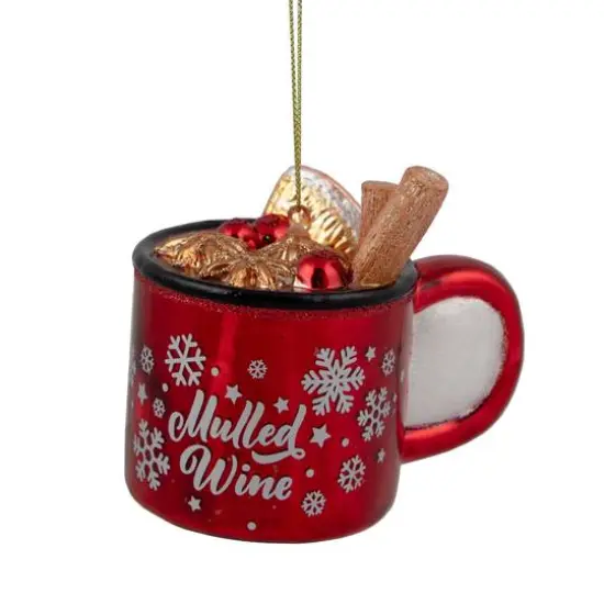 4" Mulled Wine Glass Christmas Ornament {1}