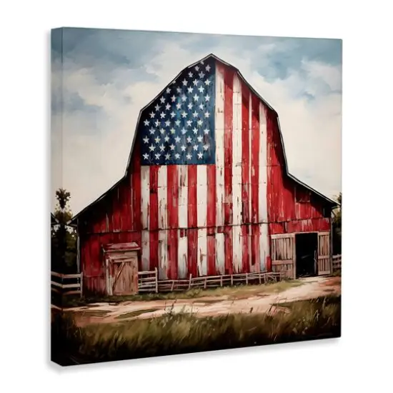 Stupell Industries Americana Barn View Canvas Wall Art {4}