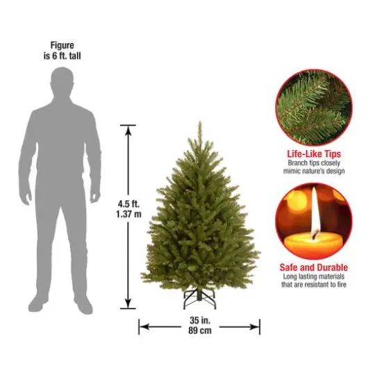 4.5ft. Unlit Dunhill&reg; Fir Full Artificial Christmas Tree {7}