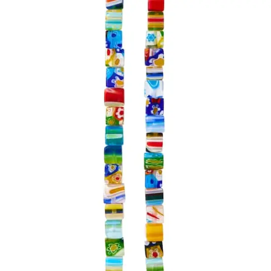 Multicolored Millefiori Glass Cube Beads, 6mm by Bead Landing&trade; {1}