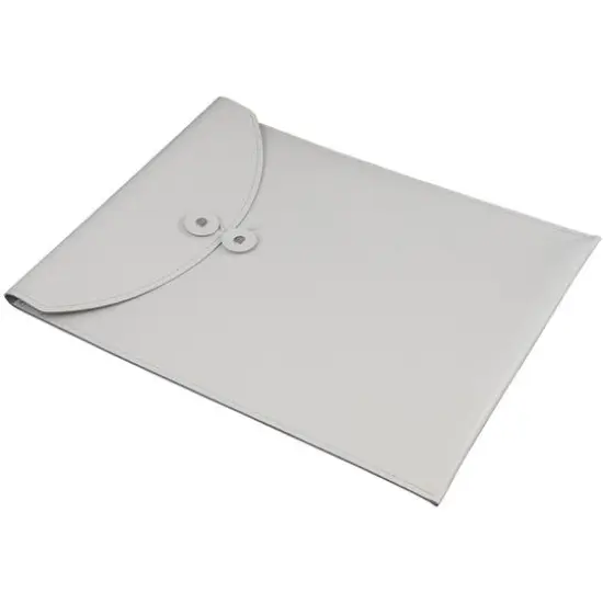 JAM Paper 9.5" x 12.5" Leather Portfolio with Button & String White {5}