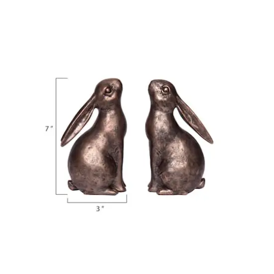Hello Honey&reg; Bronze Bunny Bookends Set {3}