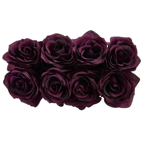 Rose Arrangement In Black Square Vase Purple Elegance {4}