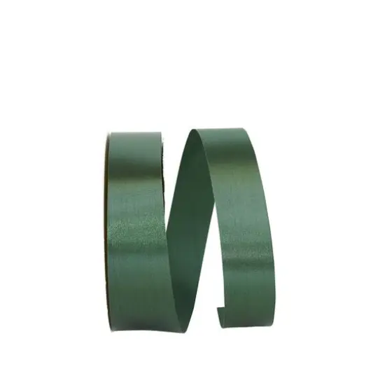 JAM Paper 3/8" x 100yd. Single Face Satin Allure Ribbon Hunter {1}