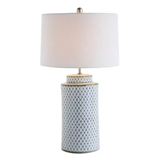 Hello Honey&reg; 28" Indigo & White Ceramic Table Lamp {1}