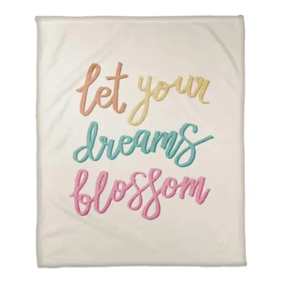 50" x 60" Let Your Dreams Blossom Coral Fleece Blanket {1}