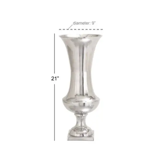 21" Silver Aluminum Traditional Vase {5}