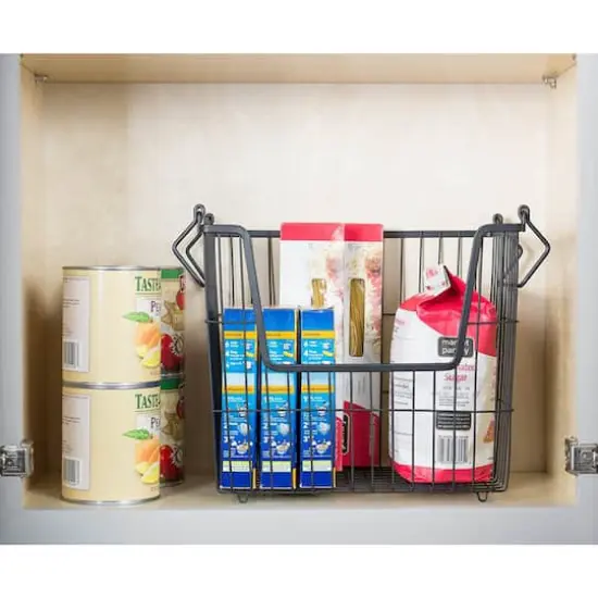 DII&reg; Large Rectangle Metal Basket Black {7}