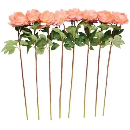 31" Orange Peony Artificial Flower Stem, 8ct. {1}