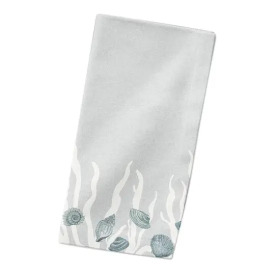 Shell & Coral Border Cotton Twill Napkin Blue/White/Blue {3}