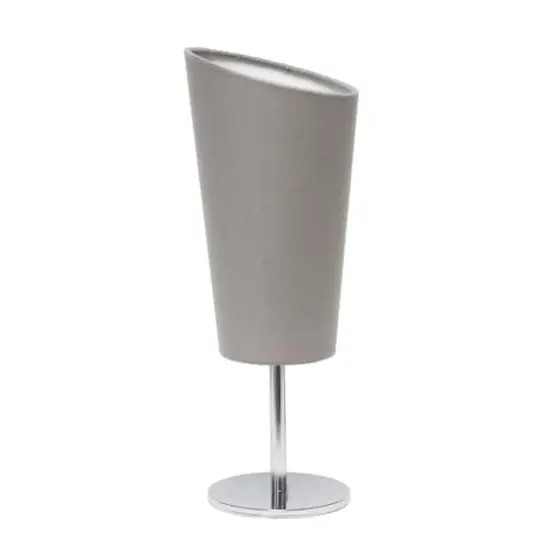 Simple Designs™ 12.5" Mini Chrome Table Lamp with Angled Fabric Shade Gray {1}