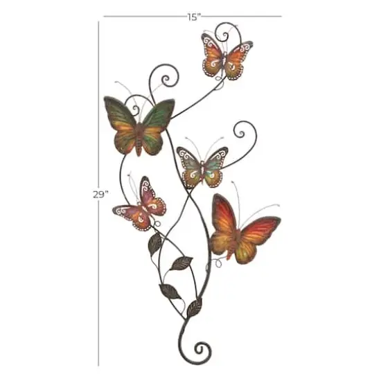 Multicolored Metal Butterfly Wall Decoration {5}