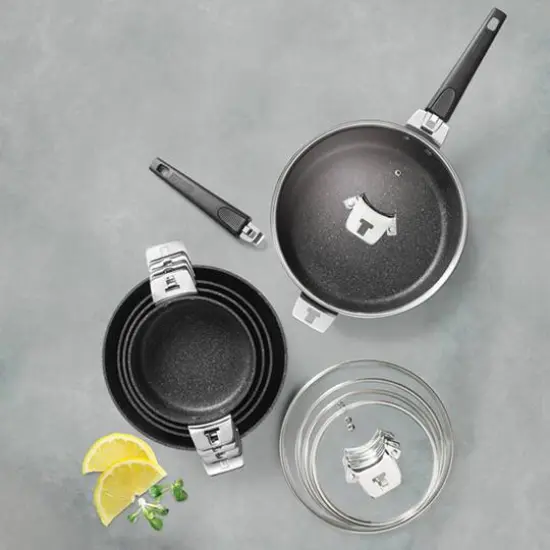 THE ROCK by Starfrit 12-Piece Space-Saving Set With T-Lock Detachable Handles {14}